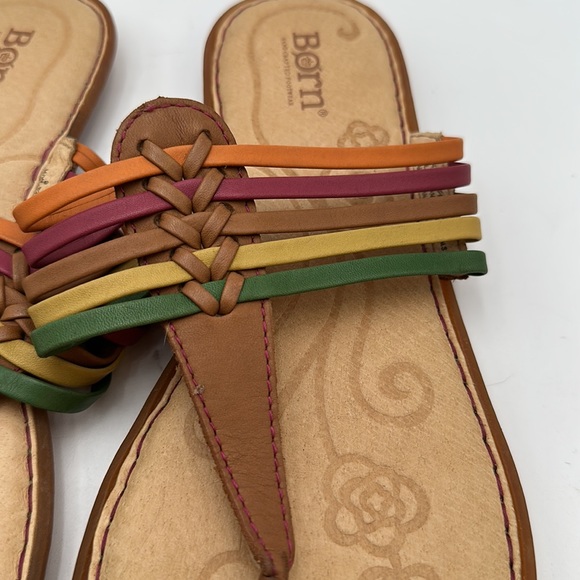 Born Hoda Citrus Multi Flat Thong Flip Flop Sandals Womens - Picture 6 of 13